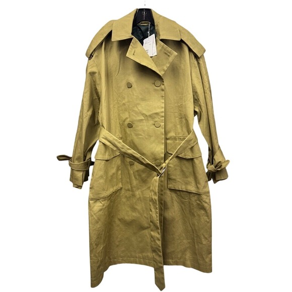 And Other Stories Tan Linen Oversized Belted Utility Cargo Trench Coat Women 0